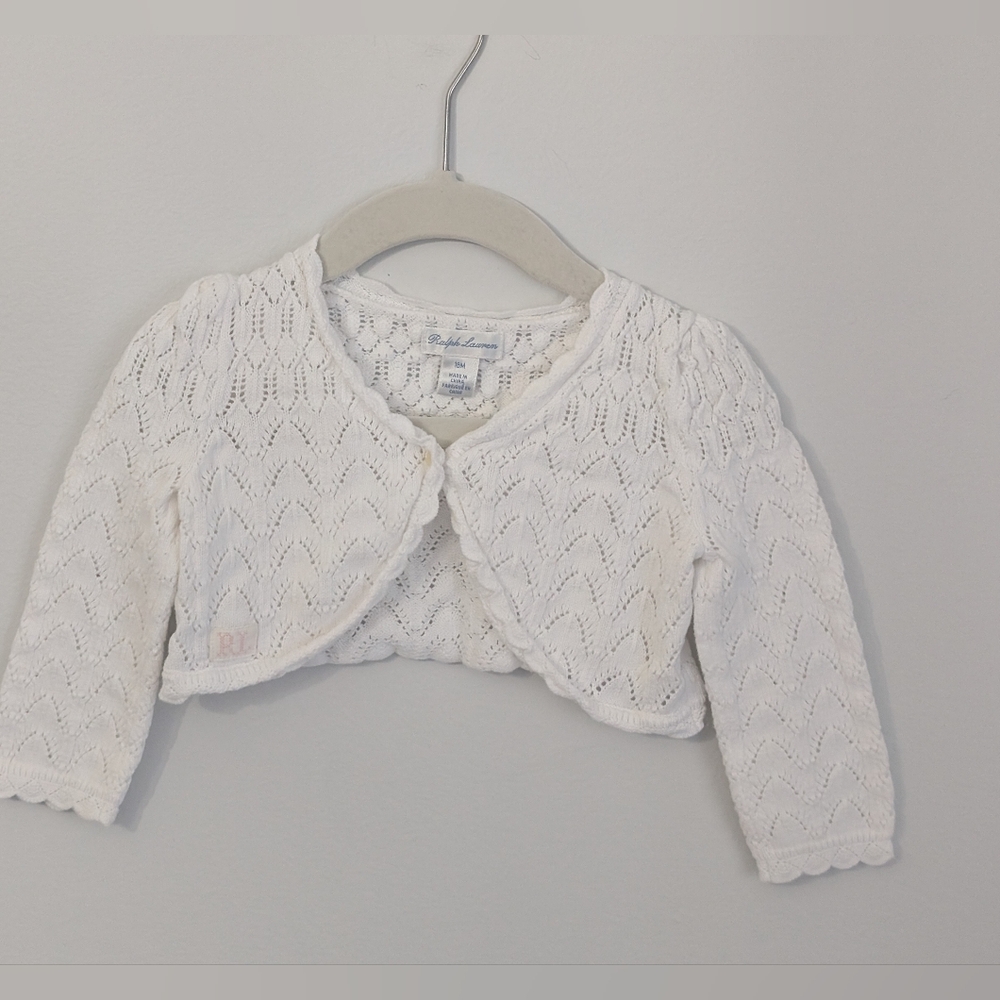 Ralph Lauren White Knit Cardigan Size 18 Months
